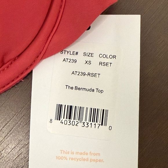 Andie Swim The Bermuda Bikini Top in Rosette Pink Size XS NWT - Picture 5 of 8